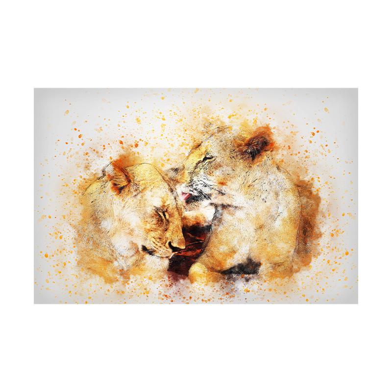 Абстрактные картины льва, картины на холсте, картины животных для гостиной, настенное искусство, абстрактное украшение дома 20x30cm красный