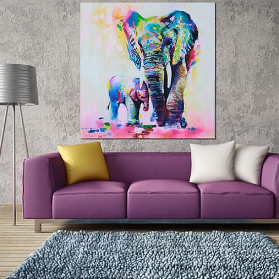 Многоцветный слон картина холст картины бескаркасные картины декор гостиной