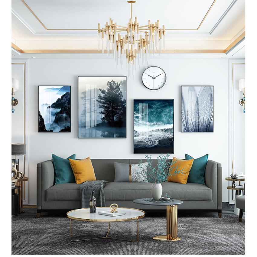 Для гостиной живопись живые картины декор дома гора стены искусства холст картины плакат пейзаж синий пляж холст картины